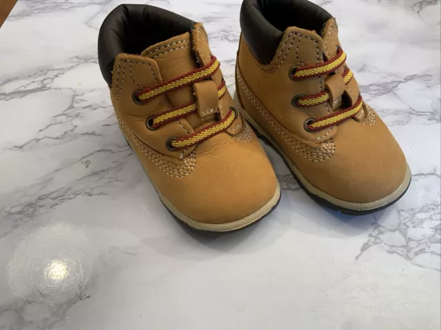 New Timberland Crib Bootie Infants Boots Brown Baby Shoes Size 0-5 (Euro 16)