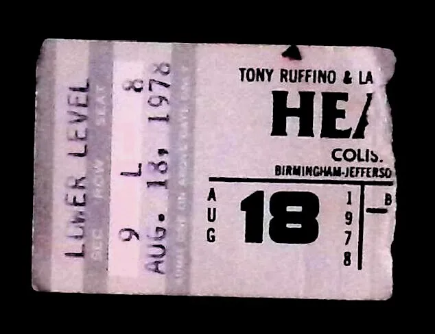 Heart & Le Roux 8/18/78 Birmingham AL Coliseum Rare Ticket Stub