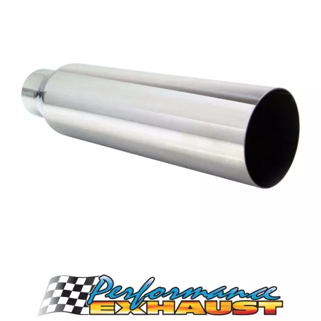 Straight Cut STAINLESS Exhaust Tip - 2" Inlet - 3" Outlet (12" Long)