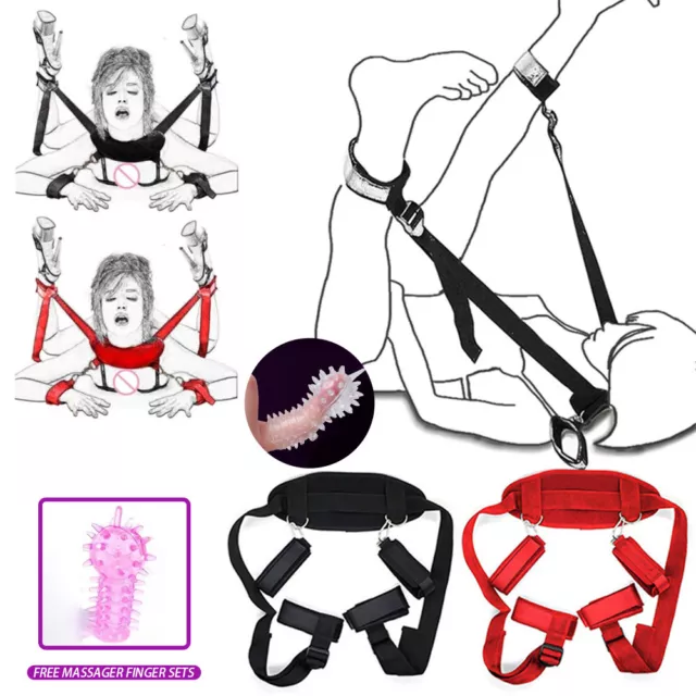 BDSM Bondage Set Restraint Under Bed Kit Handcuffs Ankle Straps Toy Adult Couple