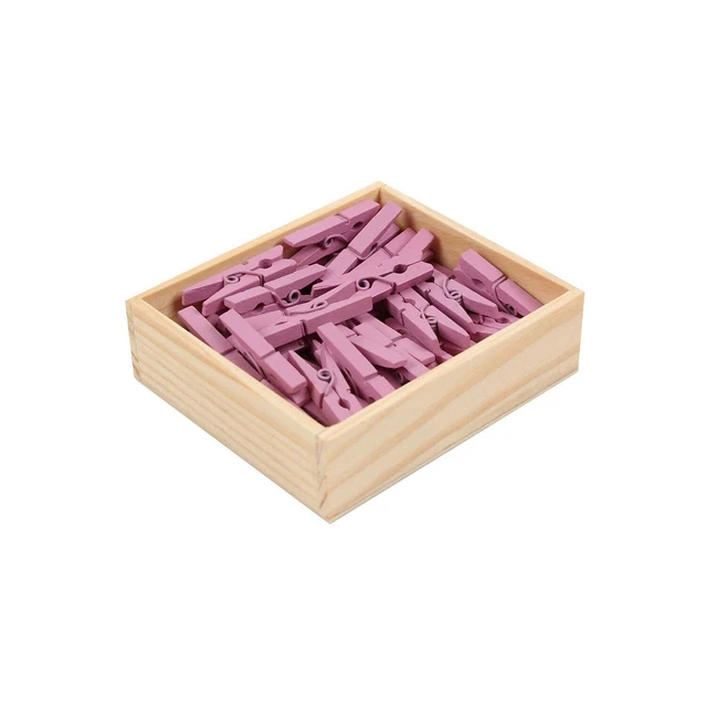 JAM Paper Wood Clip Clothespins Medium 1 1/8 Inch Lavender Purple ClothesPins
