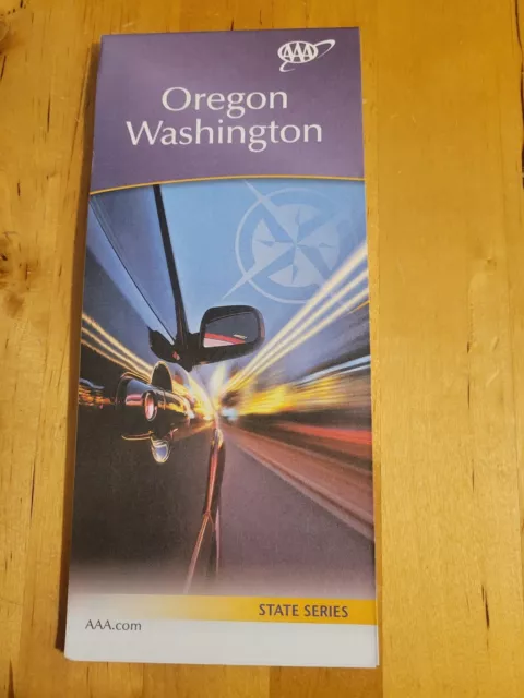 OREGON WASHINGTON OR WA State Map AAA Road Tour Map NEW