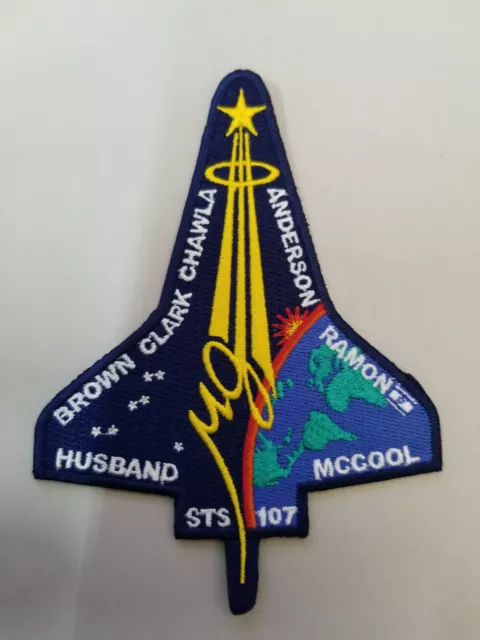 NASA bullion 7.75 inch PATCH vtg Space Shuttle Columbia STS-107