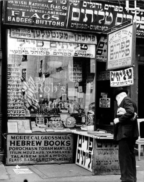 Old New York City photo Jewish Hebrew Book Store Torah Mordeicai Grossmark  1905