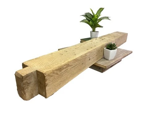 Reclaimed Barn Beam Wood Shelf, Architectural Salvage Fireplace Mantel C7