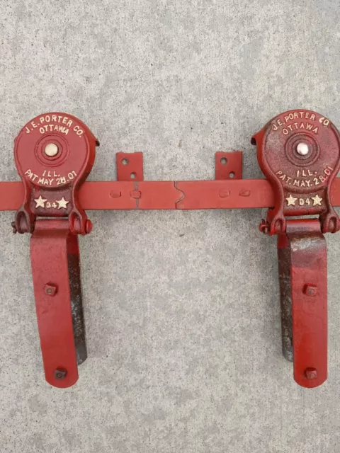 Porter Barn Door Rollers & 10' Feet of Track Ottawa, ILL Cast Iron Barn Red