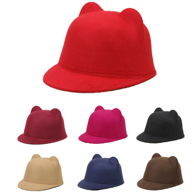 Casquette Baseball Avec Oreilles De Chat - Velours Côtelé, Réglable 56-59cm - Style Décontracté Pour Femmes Et Ados