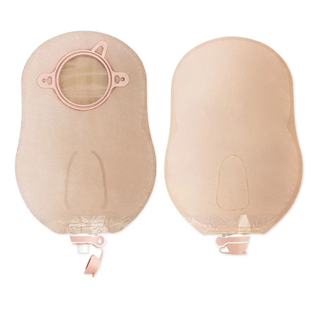New Image Drainable Beige Urostomy Pouch, 9 Inch Length, 2¼ Inch Flange, Holl...