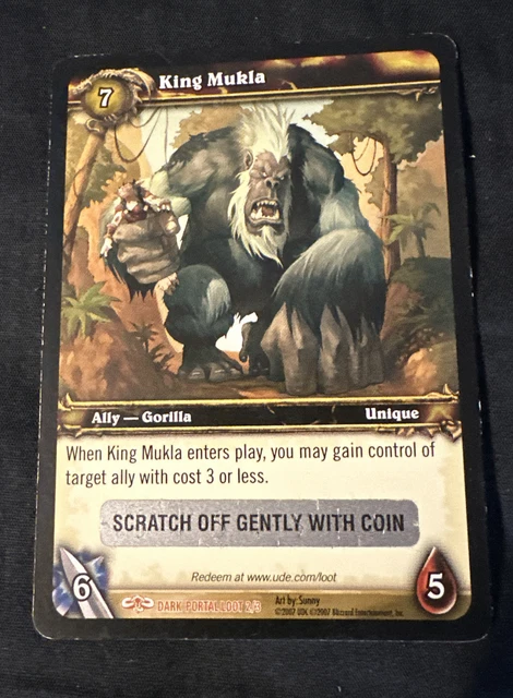 World of Warcraft WOW TCG KING MUKLA - Loot Card - UNSCRATCHED