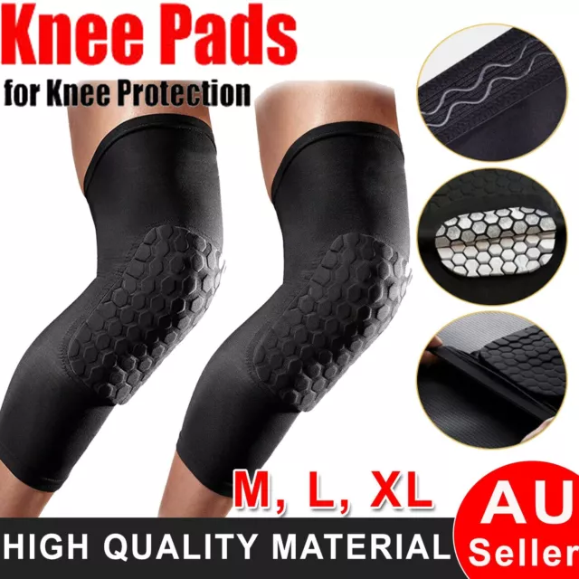 Knee Leg Long Sleeve Protector Support Brace Honeycomb Pad Basketball Knee Pads