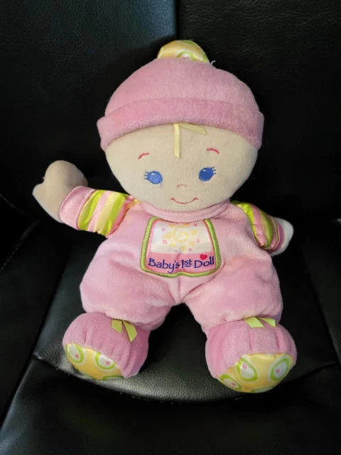 2008 Fisher Price Pink My First Doll Stuffed Plush 10" Rattle Security Lovey