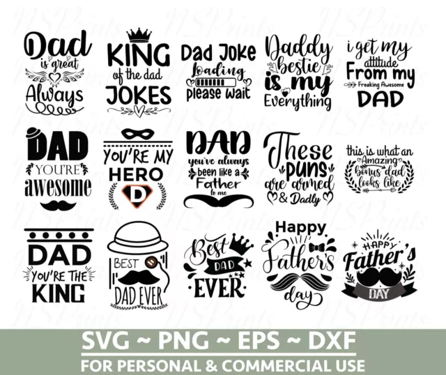 55 MEGA Father's Day SVG Bundle, Dad SVG, Best Dad SVG, Whiskey Label, Daddy Svg