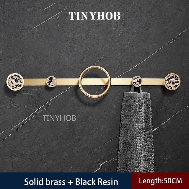 Solid Brass Hooks Nordic Style Marble Pattern Decorative Coat Key Storage Hooks