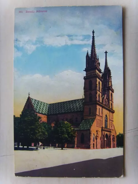 Schweiz Original  Ansichtskarte Basel Münster   um 1910