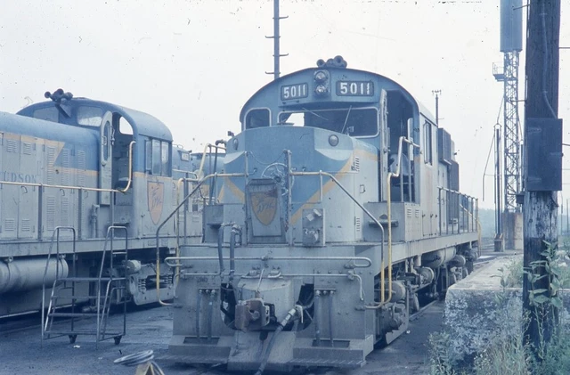 D&H DELAWARE AND HUDSON Railroad Train Locomotive WHITEHALL NY 1964 Photo Slide