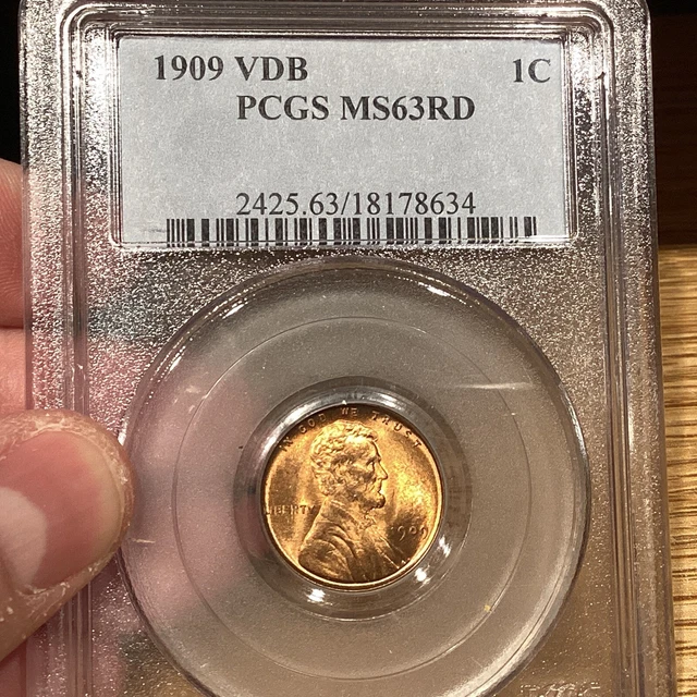1909 VDB Lincoln Wheat Cent Penny 1c PCGS MS63 RD PQ