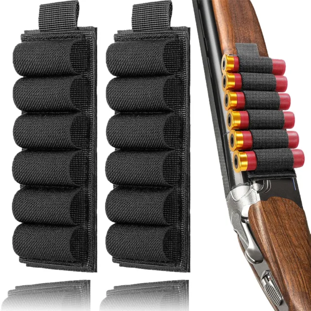 2 Pack Tactical Shotgun Shell Holder Buttstock Ammo Cartridge for 12/20 Gauge