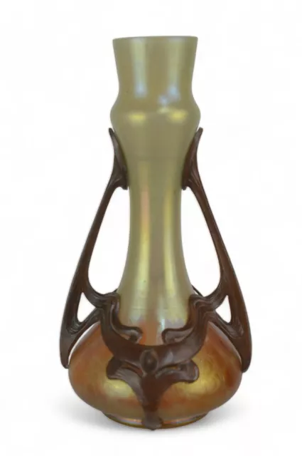 Jugendstil Vase Mit Metallmontur