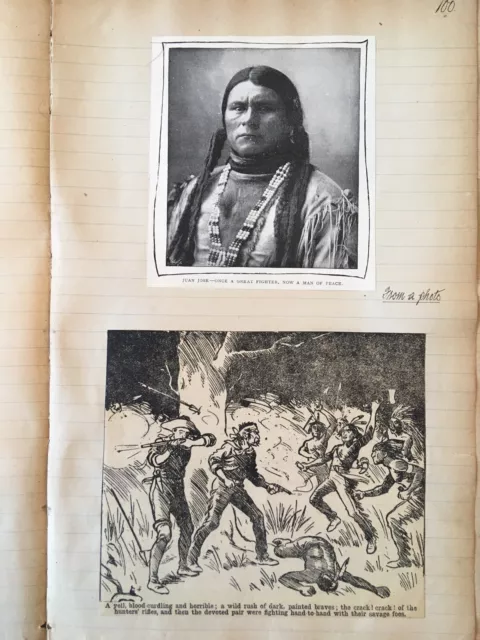 2 ANTIQUE PRINTS Juan Jose Pueblo Santa Clara Native American Red Indian USA old 3