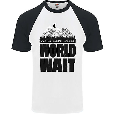 Mountain World Wait Hiking Trekking Walking Mens S/S Baseball T-Shirt