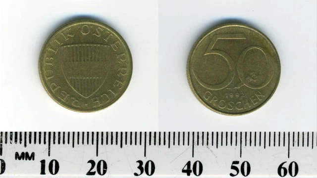 Austria 1992 - 50 Groschen Aluminum-Bronze Coin - Austrian Shield