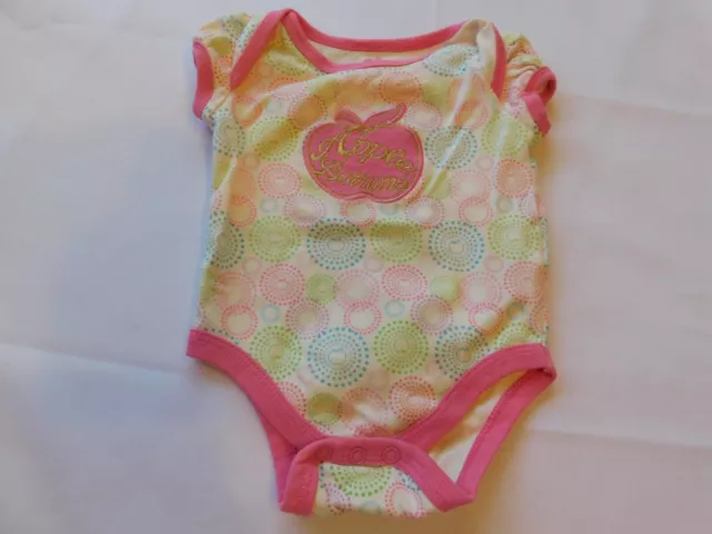 Apple Bottoms Bambino Bambina Manica Corta one piece Body Taglia 0-3 Mesi Guc