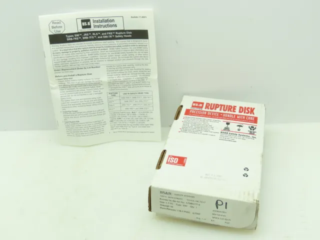 BS&B Safety Systems Rupture Disk 1.5" Type S90 138.5 PSIG @ 500°F