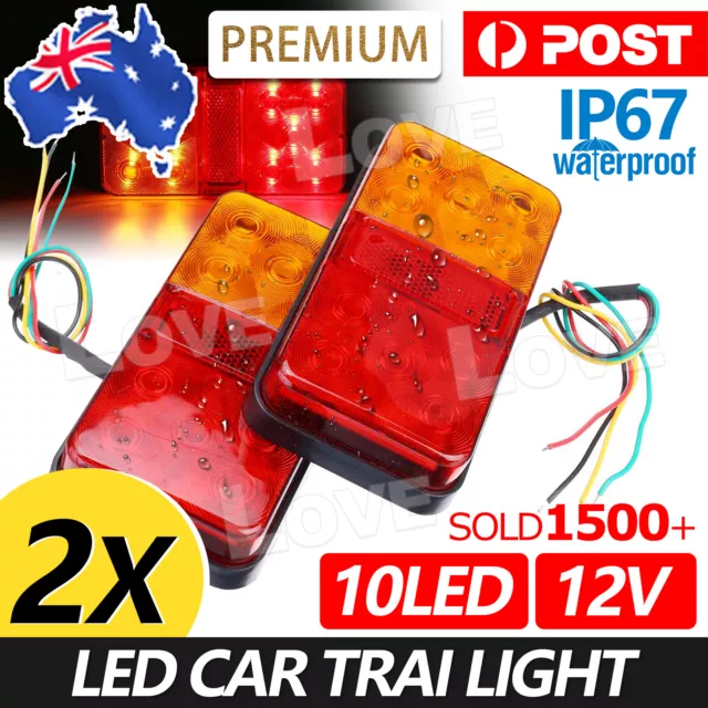 2X Submersible Trailer tail lights 26 LED Stop Tail Lights Kit Boat Lamp Truck