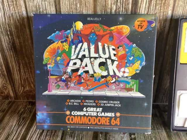 COMMODORE 64 GAME VALUE PACK 6 GREAT GAMES on CASSETTE BOXED INSTRUCTIONS