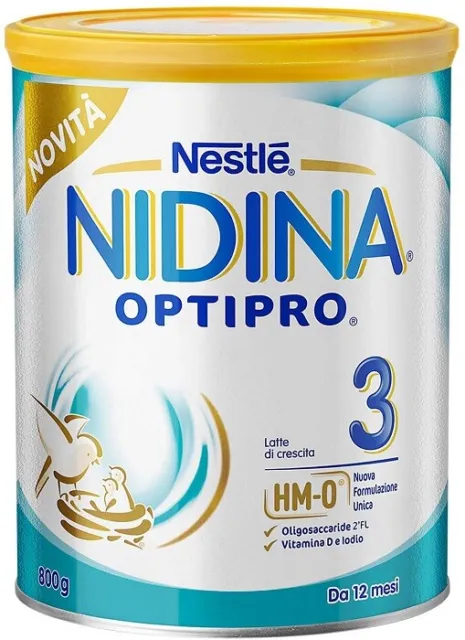 Nestlè Nidina Optipro 3 HM-OLatte di Crescita in Polvere da 12 mesi 800gr