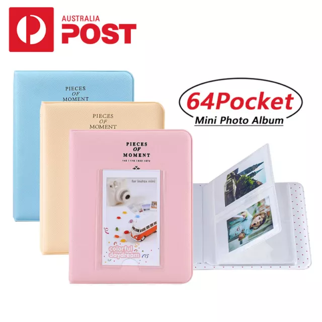 64 Pockets Mini Photo Album For Polaroid Fujifilm Instax Camera Slip In Case AU