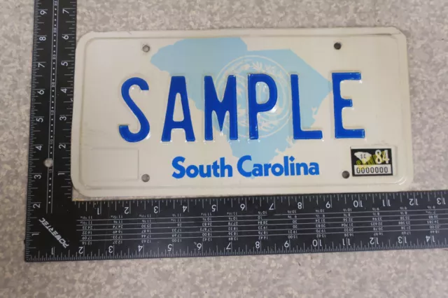 1984 84 South Carolina Sc Sample License Plate Tag Sample