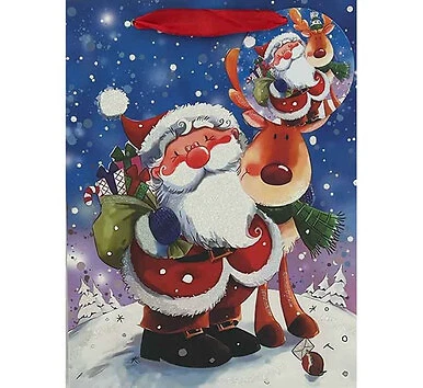 Cute Santa Medium Christmas Gift Bags by north pole