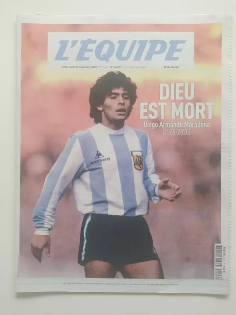 L'EQUIPE - 26/11/2020 - DIEU EST MORT - MARADONA - Neuf - Collection - no panini