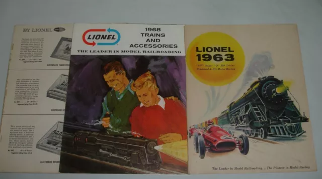 3 Lionel Trains Postwar Catalog; 1961 Dealer Catalog; 63 & 68 Consumer Catalog