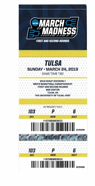 2019 TEXAS TECH RED RAIDERS NCAA FULL Playoff Basketball Ticket SWEET SIXTEEN!