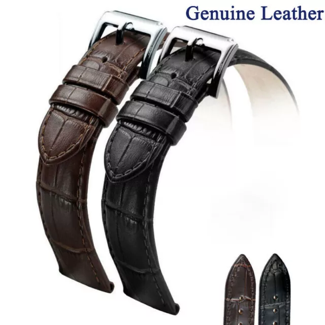 Cinturino Per Orologio Da Uomo In Vera Pelle 12-24Mm Cinturini Nero Marrone A