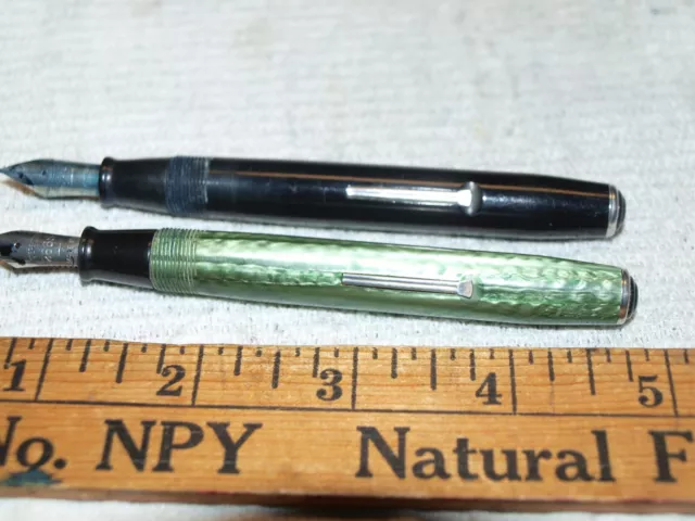 Esterbrook green and black J fountain pens missing caps (526)