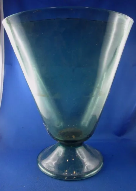 ancien grand vase verre soufflé annee 60 design emainci forme tulipe vintage