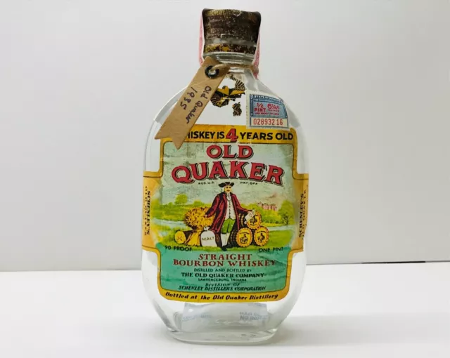 #368 OLD QUAKER Embossed Bourbon Whiskey Vintage / Antique Restored ...
