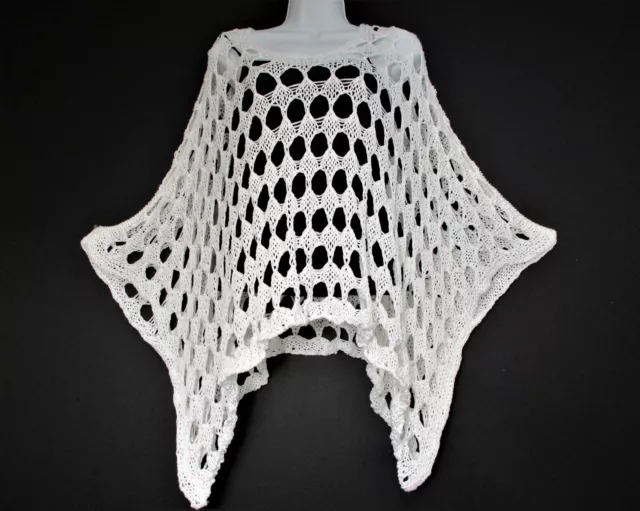 Lagenlook Ladies 100% Cotton Crocheted Kaftan style  Overtop One Size:Plus