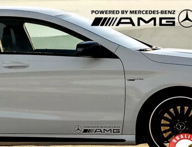 2 SIDE SKIRT stickers powered by mercedes-benz amg sponsor rally tuning  decal £4.99 - PicClick UK