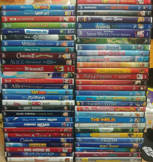 Disney Animated Movie Classics DVDs - 64 different to choose from - $3 each