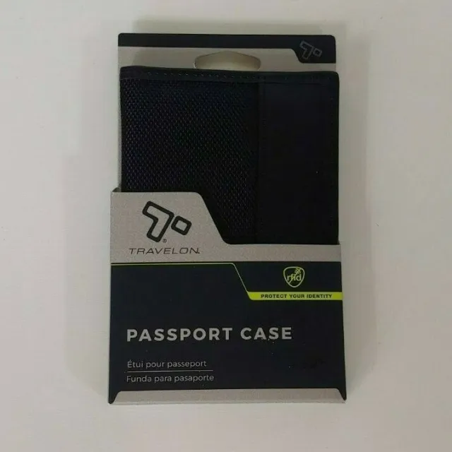 ONE Travelon Black RFID Blocking Passport Case ~ NWT
