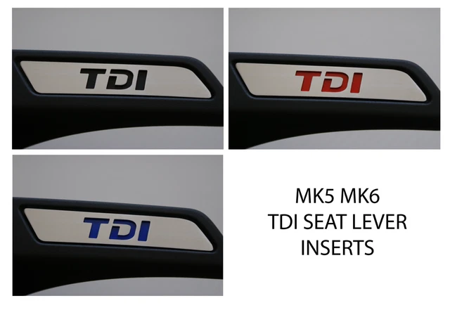 Fits VW GOLF SEAT LEVER INSERT (TDI) FITS MK5 MK6 COLOUR OPTIONS (PAIR)