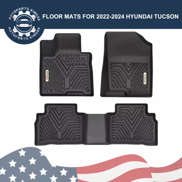 FLOOR MATS FOR 20222024 Hyundai Tucson 1st & 2nd Row NonSlip Rubber