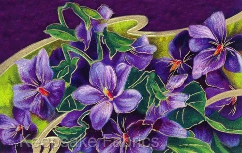 Vintage Flowers ~ Purples Crazy Quilt Block Multi Szs