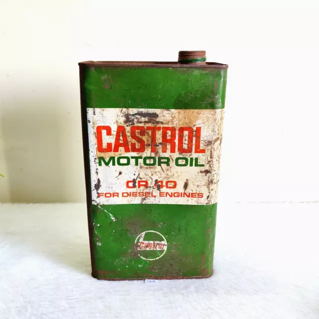 Vintage Castrol Olio Motore Cr 40 Per Diesel Pubblicità Latta Can Rare T614