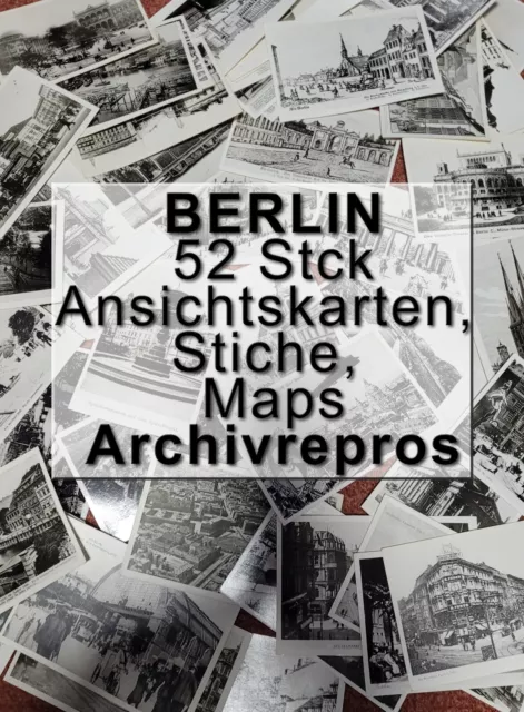 52 Foto-Repros hist. Berliner Ansichtskarten 18.-20.Jh (Berlin Archiv, 60/70er)