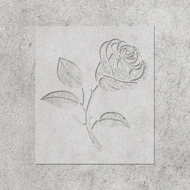 Fleur Rose Pochoir DIY Réutilisable Artisanat et Peinture Pochoirs Muraux